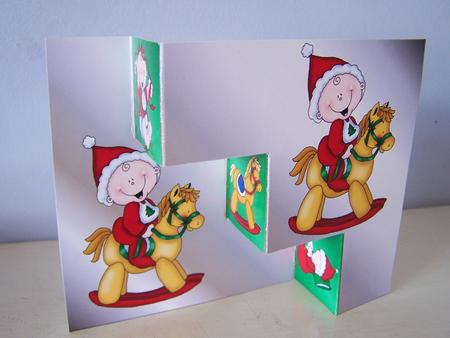 Cute Christmas Tri Fold Steps Card by Audrey Rae