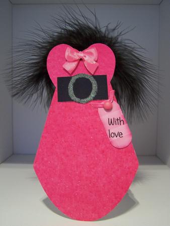 Pink Glam Dress Wobble Card by Audrey Rae
