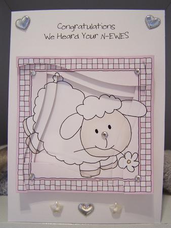 Little Lamb Quick Card with Wavy Spiral Side Stacker by Audrey Rae