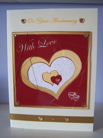 Elegant Hearts Quick Card with Twisted Spiral Side Stacker by Audrey Rae