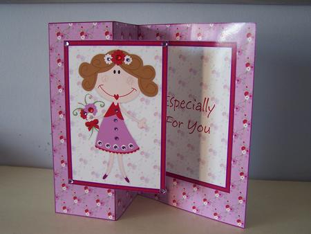 Pretty Flower Girl Foldback Card by Audrey Rae
