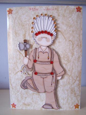 Red Indian Doodles Large Image by Audrey Rae