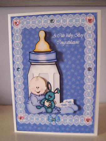 Baby Boy Bottle Lace Frame by Audrey Rae