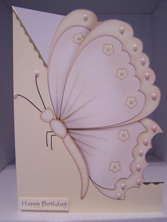 Yellow Butterfly A5 Shaped Front Print and Fold Card by Audrey Rae