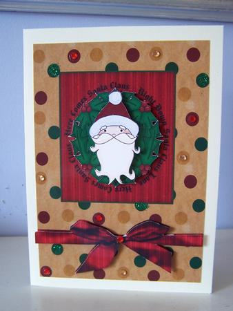 Here Comes Santa Card Front by Audrey Rae