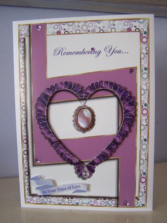 Dusty Mauve Sympathy Card Topper by Audrey Rae