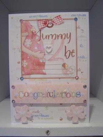 Mummy to Be, Congratulations Pyramid Card Front by Audrey Rae