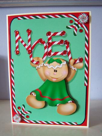 A Cute Noel Decoupage Quick Card Front by Audrey Rae