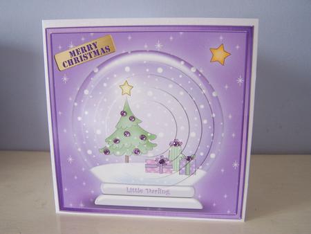 Xmas Tree Snowglobe Circle Pyramage Topper by Audrey Rae