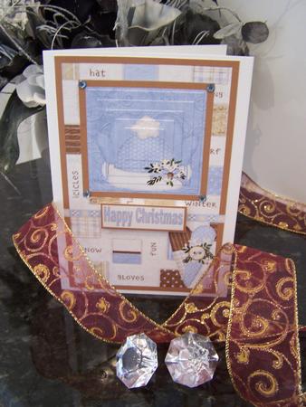 Christmas Winter Wear Pyramid Card Front by Audrey Rae