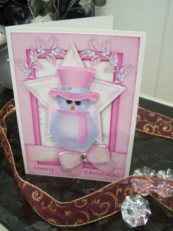 Cute Little Snowgirl A5 Card Front with Step by Step by Audrey Rae