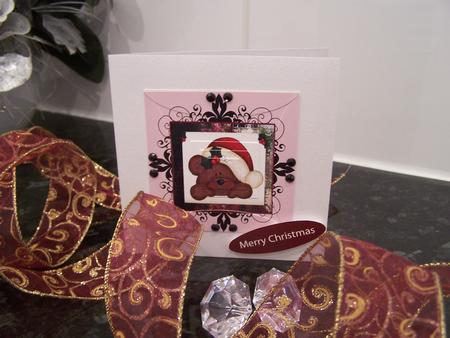 Christmas Puppy Side Pyramid Seasons Greetings Merry Christ by Audrey Rae