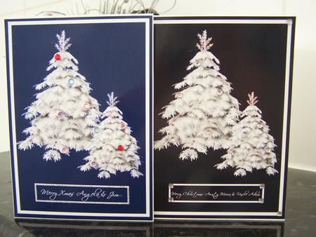 Dual Christmas Tree Card Toppers by Audrey Rae