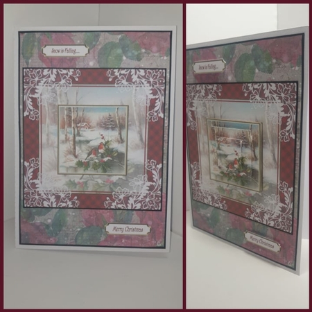 Christmas Winter Scene Pyramid 7x7ins Topper 1 by AUSRA SAKYTE
