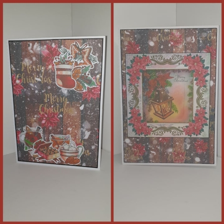 Christmas Wood Panel Poinsettia Paper 1 by AUSRA SAKYTE