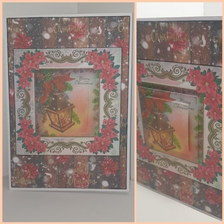 Christmas Wood Panel Poinsettia Paper 1 by AUSRA SAKYTE