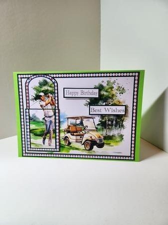 Golf Guy Green Bookmark Card by AUSRA SAKYTE