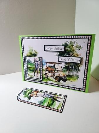 Golf Guy Green Bookmark Card by AUSRA SAKYTE