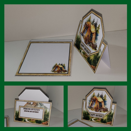 Camping Adventure Octagon Tent Card by AUSRA SAKYTE