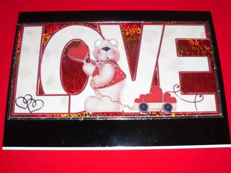 Love Bear Shape Card or Topper by Barbara Hayes