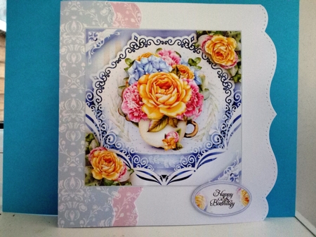 Lilac Yellow Floral Bouquet Cup Mini Kit by Barbara Hurst