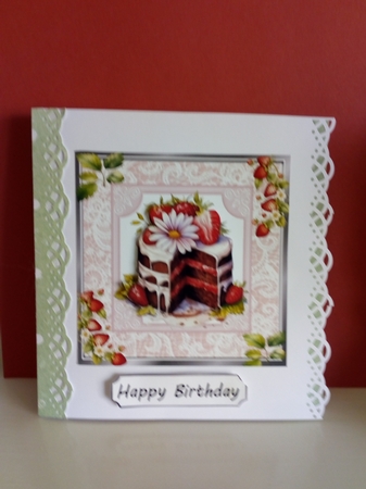 Yummy Strawberry & Chocolate Cakes With Icing On Lace 8x8 Mini Kit by Barbara Hurst