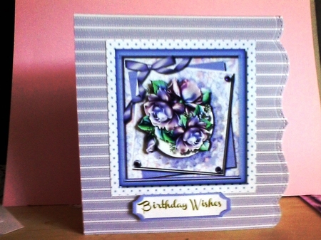 Lovely Lilac Roses on a Lace Mat  by Barbara Hurst