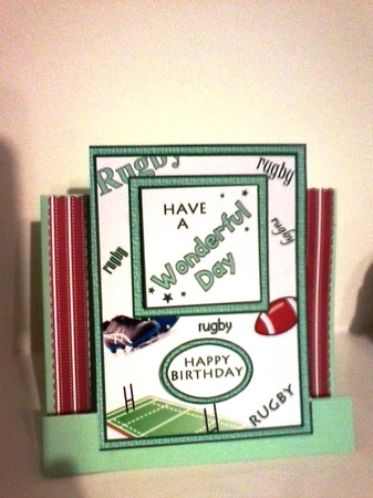 Rugby card front. by Barbara Hurst