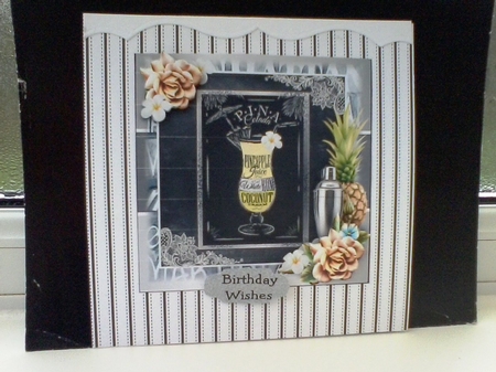 Pina Colada Cocktail Card Front Kit by Barbara Hurst