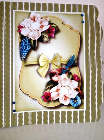 Gold Edged Mat & Bow - Le Jardin by Barbara Hurst