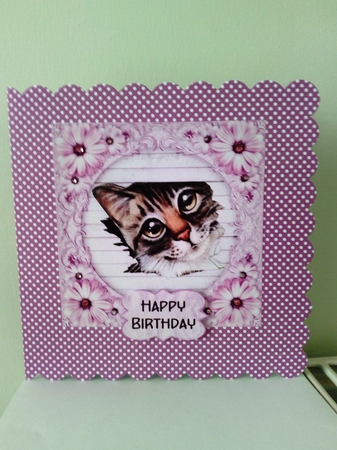 Thomas 4 6x6 inch card front with decoupage by Barbara Hurst