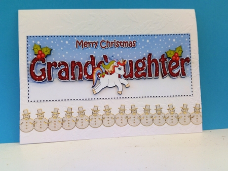 Large DL Merry Christmas GRANDDAUGHTER 3D decoupage  by Barbara Hurst