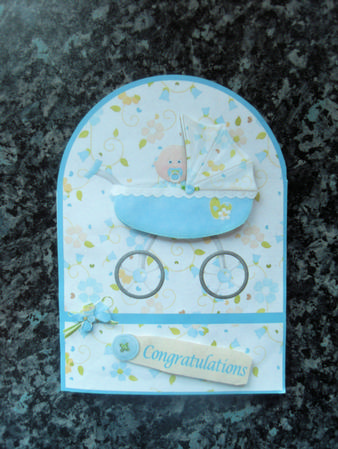 Congratulations Baby Boy Over the Edge Card by Gillian Lester
