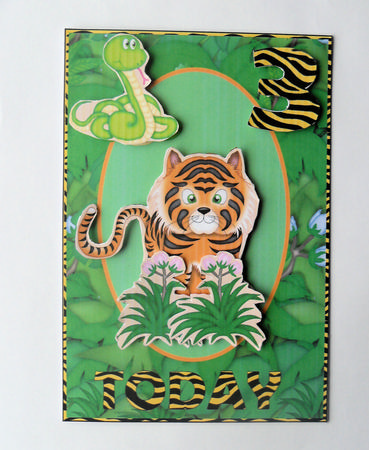 In the Jungle Eazicut Age Card Front by Gillian Lester