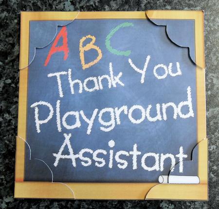 8x8 Thank You Playground Assistant Blackboard Scalloped Corn by Gillian Lester