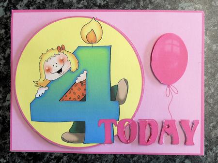 4 Today Girls Quick Card with Decoupage by Gillian Lester