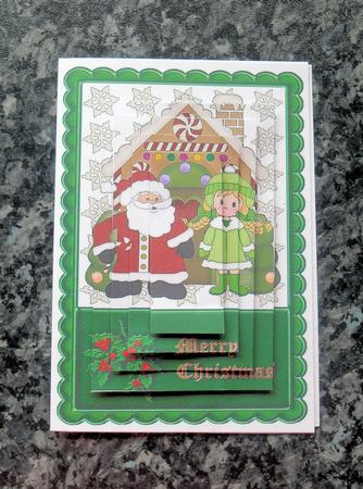 Christmas Girl and Santa Pyramid by Gillian Lester