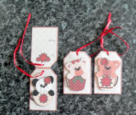 Christmas Bear Teacups - Gift Tag Cards by Gillian Lester