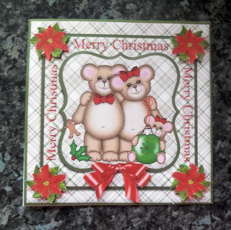 Merry Christmas from the Three Bears Card Front by Gillian Lester