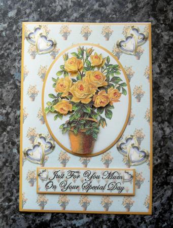 Vintage Golden Yellow Rose Bush in a Pot Various Sentiments by Gillian Lester