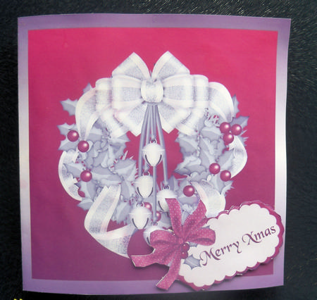 Xmas Wreath Square Card by Gillian Lester