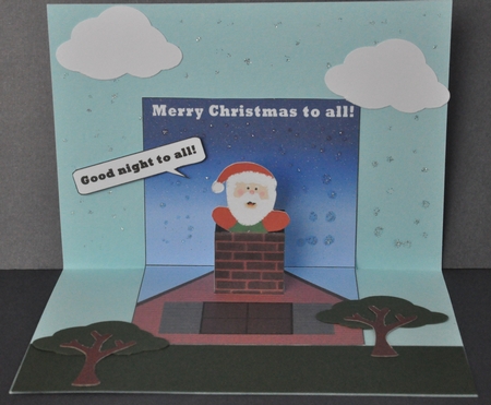 Santa in Chimney by Barbara Stubbings
