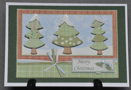 3 Contemporary Christmas Trees Decoupage by Barbara Stubbings