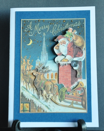 Vintage Father Christmas Decoupage Topper by Barbara Stubbings