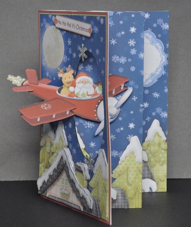Santa in Flight Passing Through Aperture Card Kit by Barbara Stubbings