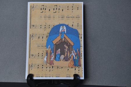 Vintage Music Background Silent Night Holy Night -  by Barbara Stubbings