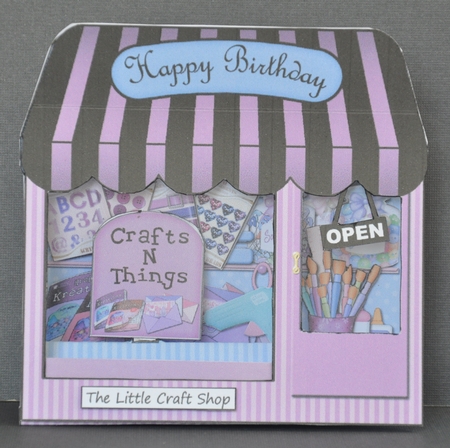 3D Little Craft Shop Window Pop Up Card N Decoupage by Barbara Stubbings