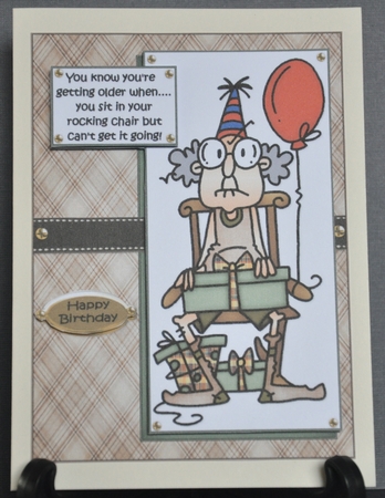 Gus Can't Get His Rocker Going Quick Card by Barbara Stubbings