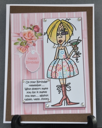 J.j Wine Doesn't Make You Fat Quick Card by Barbara Stubbings