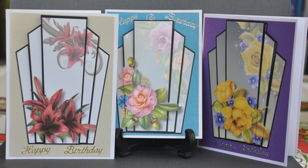 8 A4 Art Deco Floral Plaque Bumper Kit - Set 2 by Barbara Stubbings
